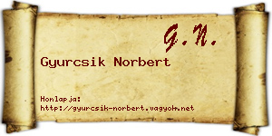 Gyurcsik Norbert névjegykártya