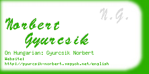 norbert gyurcsik business card